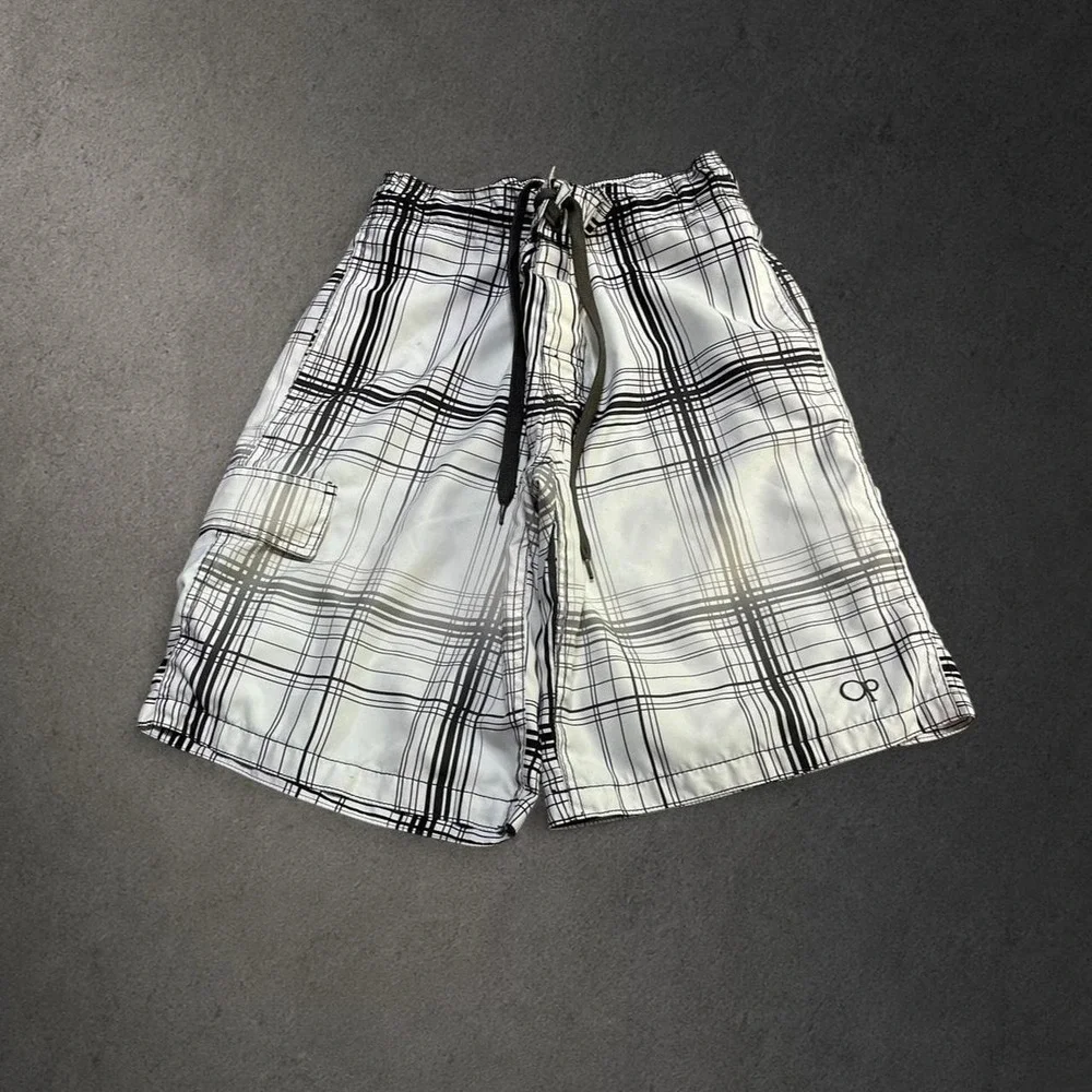 Y2K 2000s Ocean Pacific Baggy Surf Grunge Indie Skate Hip Hop Plaid Board Shorts